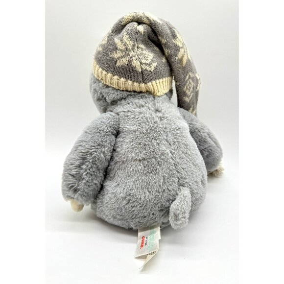Gund Indigo Baby Gray Cream Sloth Plush 11” Knit Winter Hat Super Soft - Picture 3 of 4